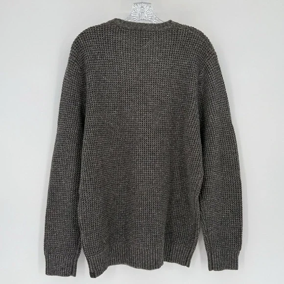 The Normal Brand Mens Seawool Nep Crew Sweater Grey Waffle Knit XL - Picture 3 of 6